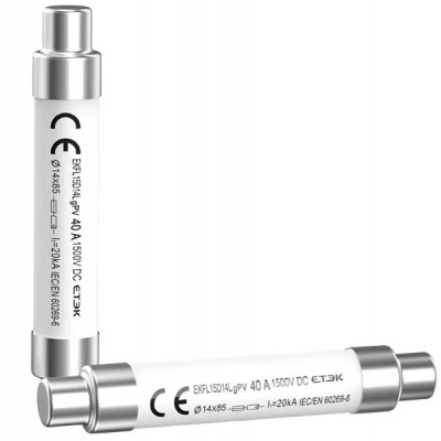 Φυσίγγιο-Κυλινδρική Ασφάλεια 14x85mm 40A 1500V Φωτοβολταϊκών 15PV40A